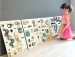 Wooden Montessori Wall Busy Board, Sensory Activity Panel for Toddlers, Playroom Learning Wall Toy - Image 5