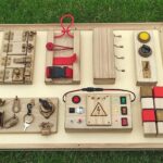 Modular Wooden Busy Board: Montessori Sensory Toy with Magnetic Detachable Parts