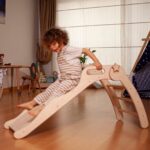 Foldable Wooden Indoor Slide for Toddlers – Montessori Baby Toy, 1st Birthday Gift, Indoor Play Gym, Unique Wooden Gift for Kids