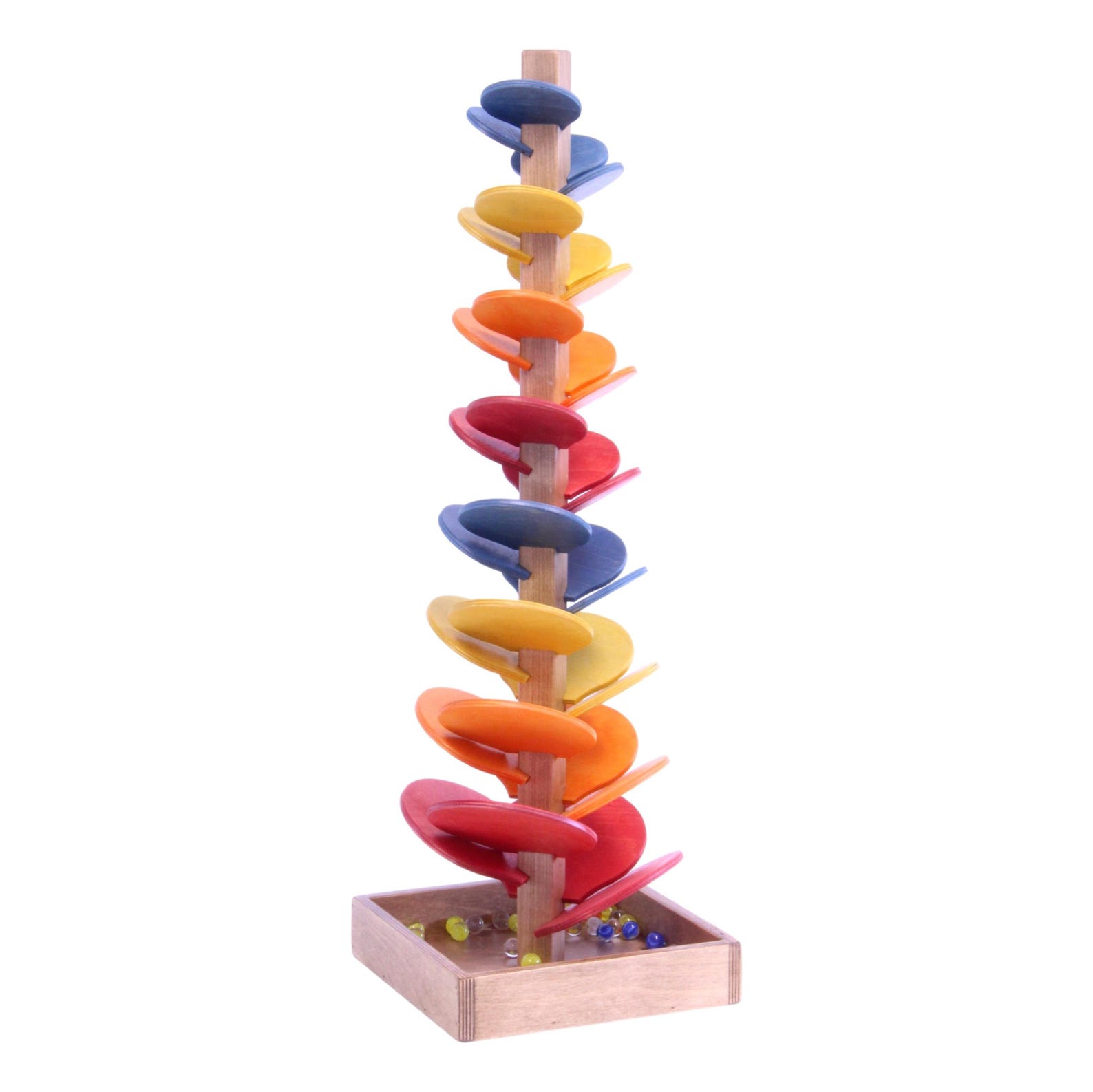 il_1588xN.7131448003_8y07.jpg AmishToyBox.com Marble Tree Wooden Toy - Child-Safe Finish - Pack of Marbles Included - Image 1