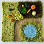 Crocheted Sensory Play Mat – Handmade Textile Garden Toy for early learning