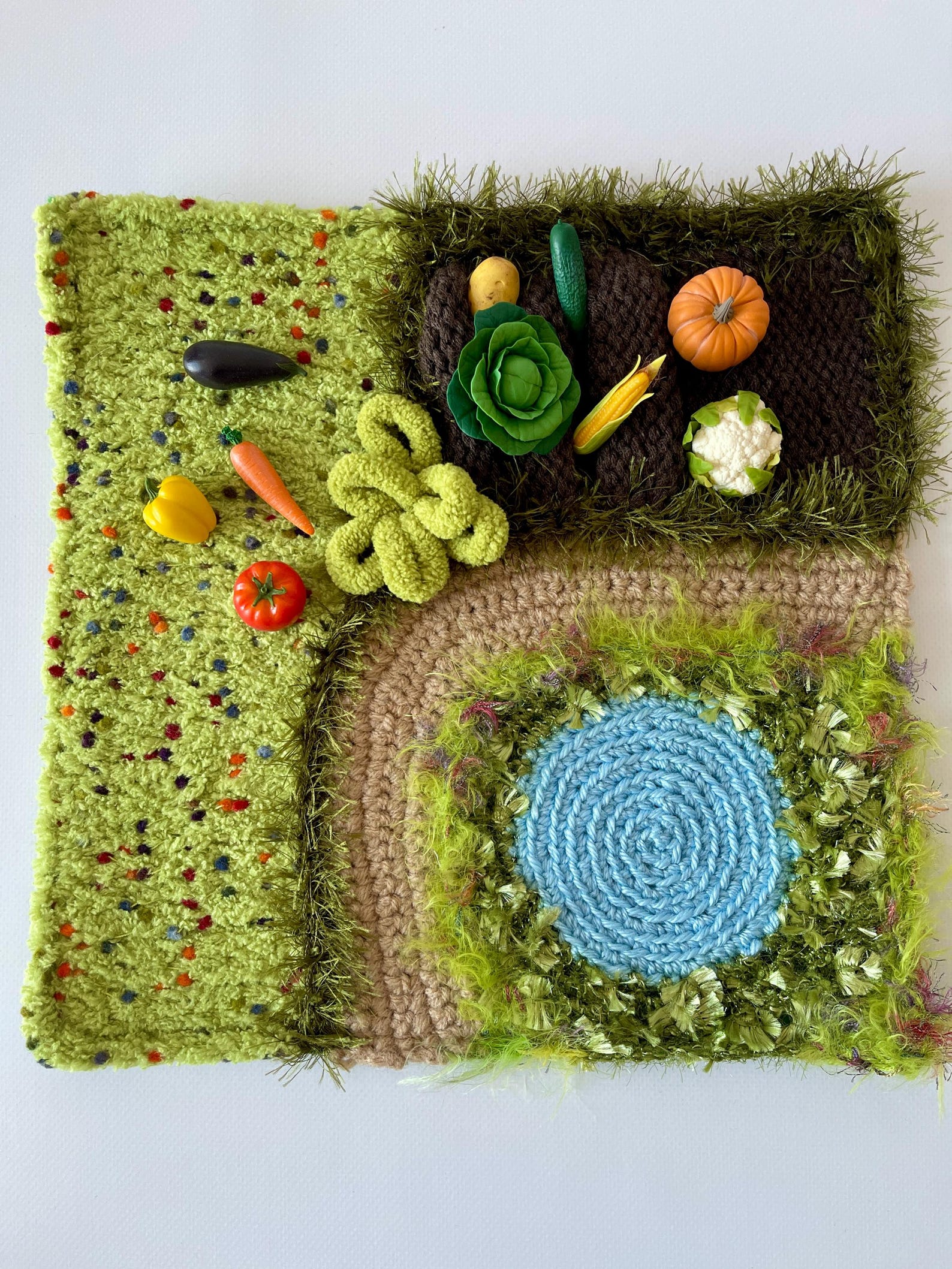 il_1588xN.7209146574_2pxx.jpg Crocheted Sensory Play Mat – Handmade Textile Garden Toy for early learning - Image 1