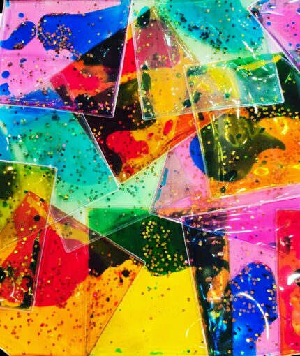 Sensory Squish Mats (20): Liquid Motion Fidget Toy, Color Mixing,