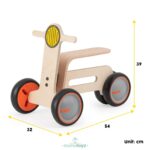 Wooden Toddler Balance Bike TriBike Adjustable Seat 25–28cm Comfortable Ride Laminated Wood Body Safe Baby Training Bike - Image 2