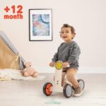 Wooden Toddler Balance Bike TriBike Adjustable Seat 25–28cm Comfortable Ride Laminated Wood Body Safe Baby Training Bike