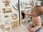 Wooden Montessori Wall Busy Board, Sensory Activity Panel for Toddlers, Playroom Learning Wall Toy - Image 2