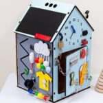 Montessori Busy House for Toddlers – Wooden Activity & Sensory Learning Toy, Educational Playhouse for Fine Motor Skills.
