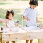 Outdoor Sensory Table and Water Table Combo with Faucet- Made In USA