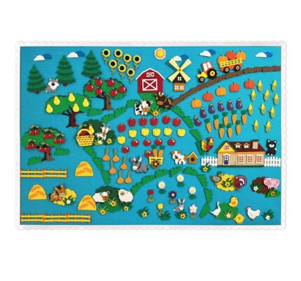 Felt Board Farm Stories & Quiet Book, Montessori Toy Set with 250+ Pieces, gift for daughter, early learning, Christmas present for a child