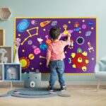 Space Solar System Wall Felt Board, Educational Montessori Activity, 104 felt Toy Set, for a child, boy, age 2-8 years, Early learning decor