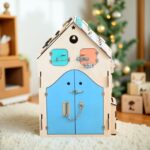 Montessori Busy Board House – Large Wooden Activity Playhouse for Toddlers