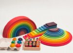 Wooden Rainbow Stacker Bundle| Montessori Waldorf Open-Ended Play Gift| Birthday Gift - Image 2