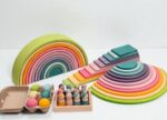 Wooden Rainbow Stacker Bundle| Montessori Waldorf Open-Ended Play Gift| Birthday Gift - Image 3