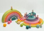 Wooden Rainbow Stacker Bundle| Montessori Waldorf Open-Ended Play Gift| Birthday Gift - Image 4
