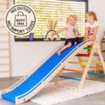 Sensory Toys, Kids Toys, Montessori Toys, Rolling Slide with Climbing Triangle, Pickler Triangle with attachement Slide, Indoor playground
