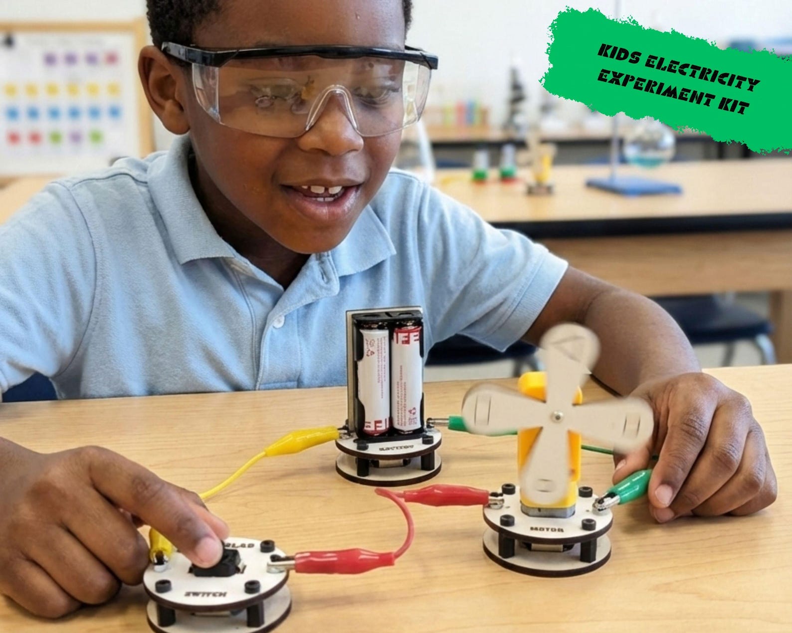 il_1588xN.7510743410_q6rs.jpg Modular Electricity Kit for Kids – STEM Learning Toy, Beginner Electronics Experiment Set - Image 1