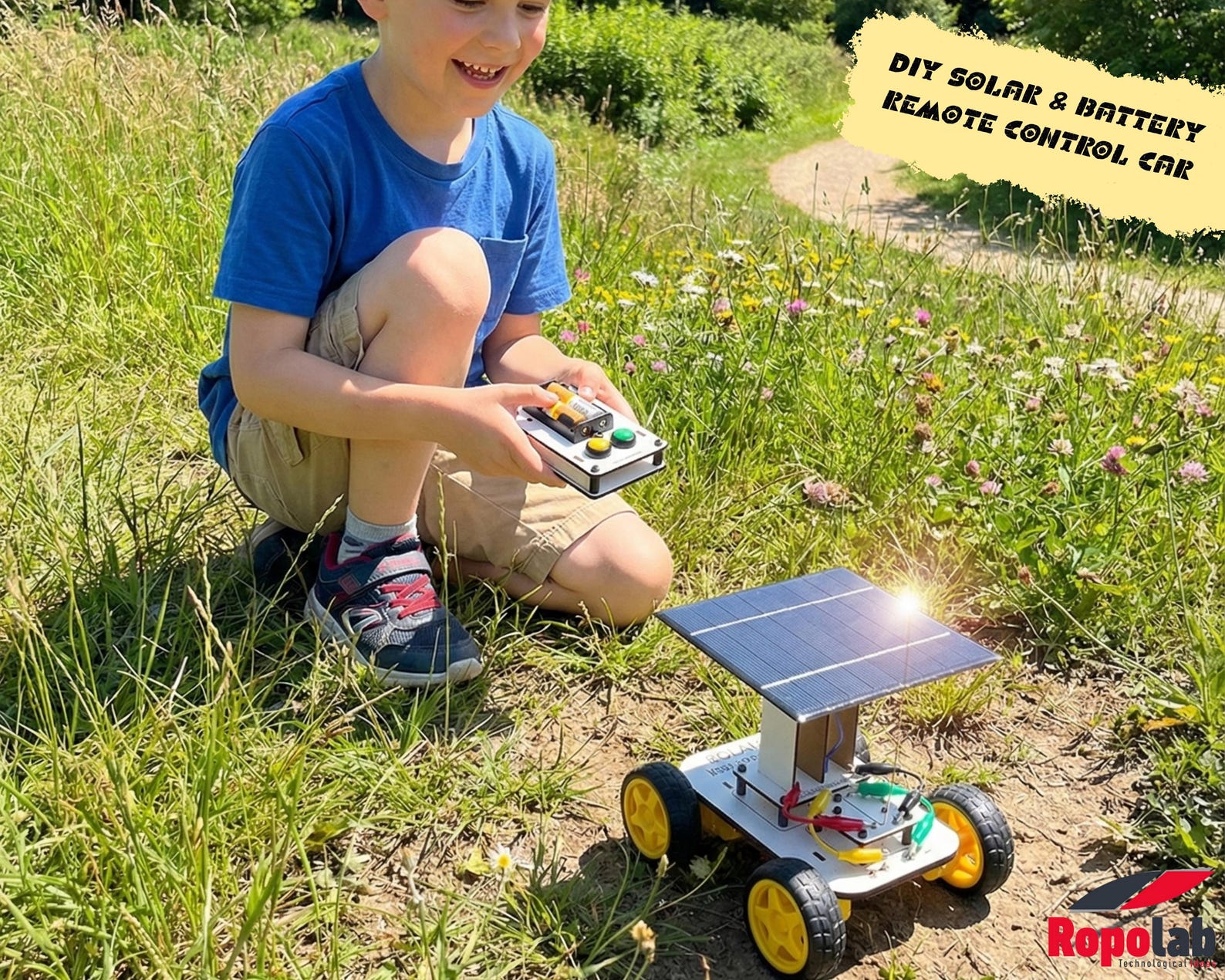 il_1588xN.7514559426_93kq.jpg DIY Solar & Battery Remote Control Car Kit: STEM Learning Toy - Image 1