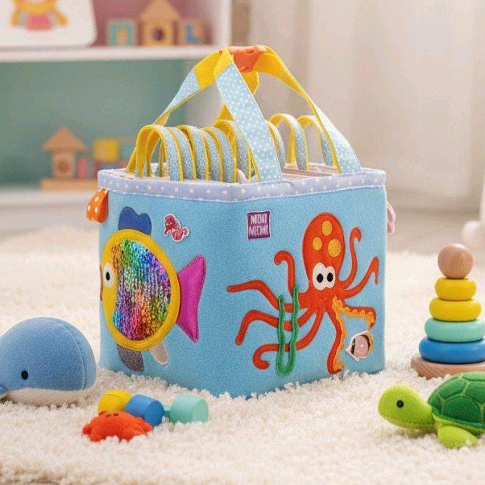 il_1588xN.7515413306_i3l2.jpg Montessori Travel Busy Box: Sensory Quiet Book, Ocean Theme - Image 1