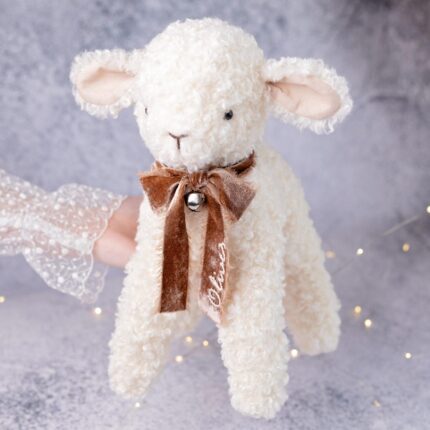 Handmade Plush Lamb Toy: Educational Stuffed Animal for Learning & School Play, Personalized Soft Toy