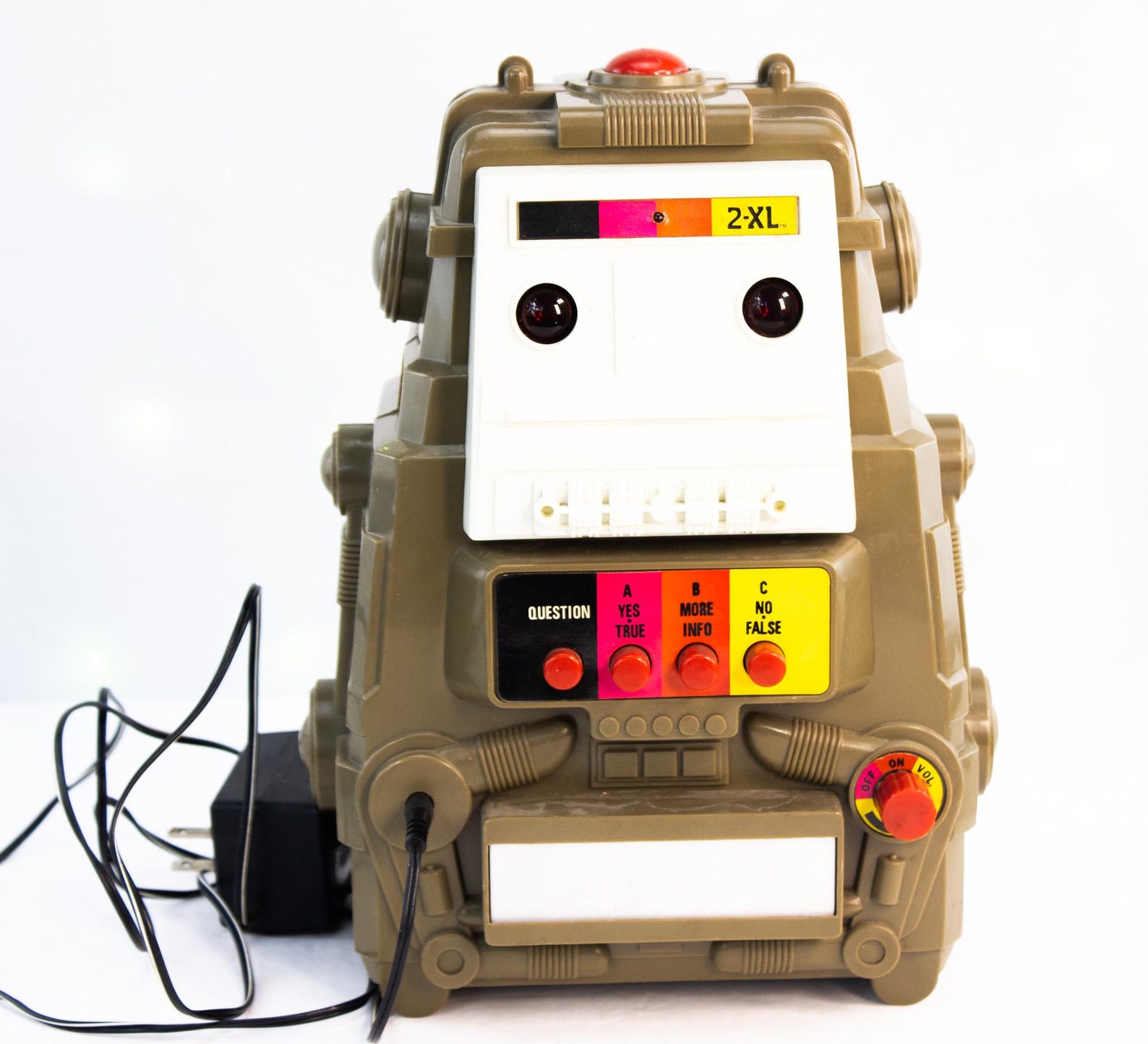 il_1588xN.7643635494_cp9i.jpg Vintage 2-XL Talking Robot – 1970s Electronic Learning Toy w/ Cartridges - Image 1
