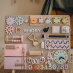 Wooden Sensory Activity Board With Locks Gears Numbers Clock, Educational Toddler Gift, Personalized Montessori Busy Board For Toddlers