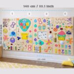 Montessori Busy Board Wall Toy, Zoo Activity Board for Toddlers, Large Wooden Sensory Play Panel, Animal Learning Toy, Quiet Board