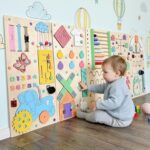 Montessori Busy Board Wall Toy, Large Wooden Activity Board for Daycare and Kindergarten, Sensory Learning Panel, Toddler Montessori Toy