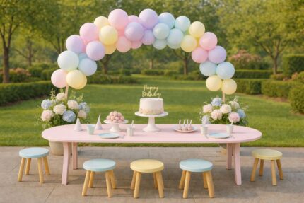 Handcrafted Wooden Oval Kids Birthday Party Table | Montessori Furniture | Event Décor Props CNC Wood Gift Ships from California
