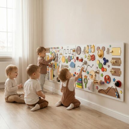 Big Montessori Busy Board 50x75 Large 18in1 Activity Wall Set for Toddlers for Schools, Daycare, Activity Board 1 Year Old, Baby Shower Gift