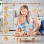 Wooden Drum Set for Toddlers, Montessori Musical Percussion Toy with Xylophone Ages 1–3 - Image 3
