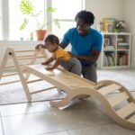 Pikler Triangle Set 7-in-1 Toddler Climbing Toys – Indoor Wooden Montessori Gym with Arch, Ramp, Ladder - Image 3