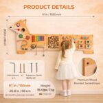 Fox Sensory Board Orange Wooden Montessori Activity Toy Kids - Image 5