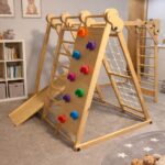 Montessori Wooden Jungle Gym, Indoor Playset with Slide - Image 3