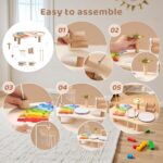 Wooden Drum Set for Toddlers, Montessori Musical Percussion Toy with Xylophone Ages 1–3 - Image 5