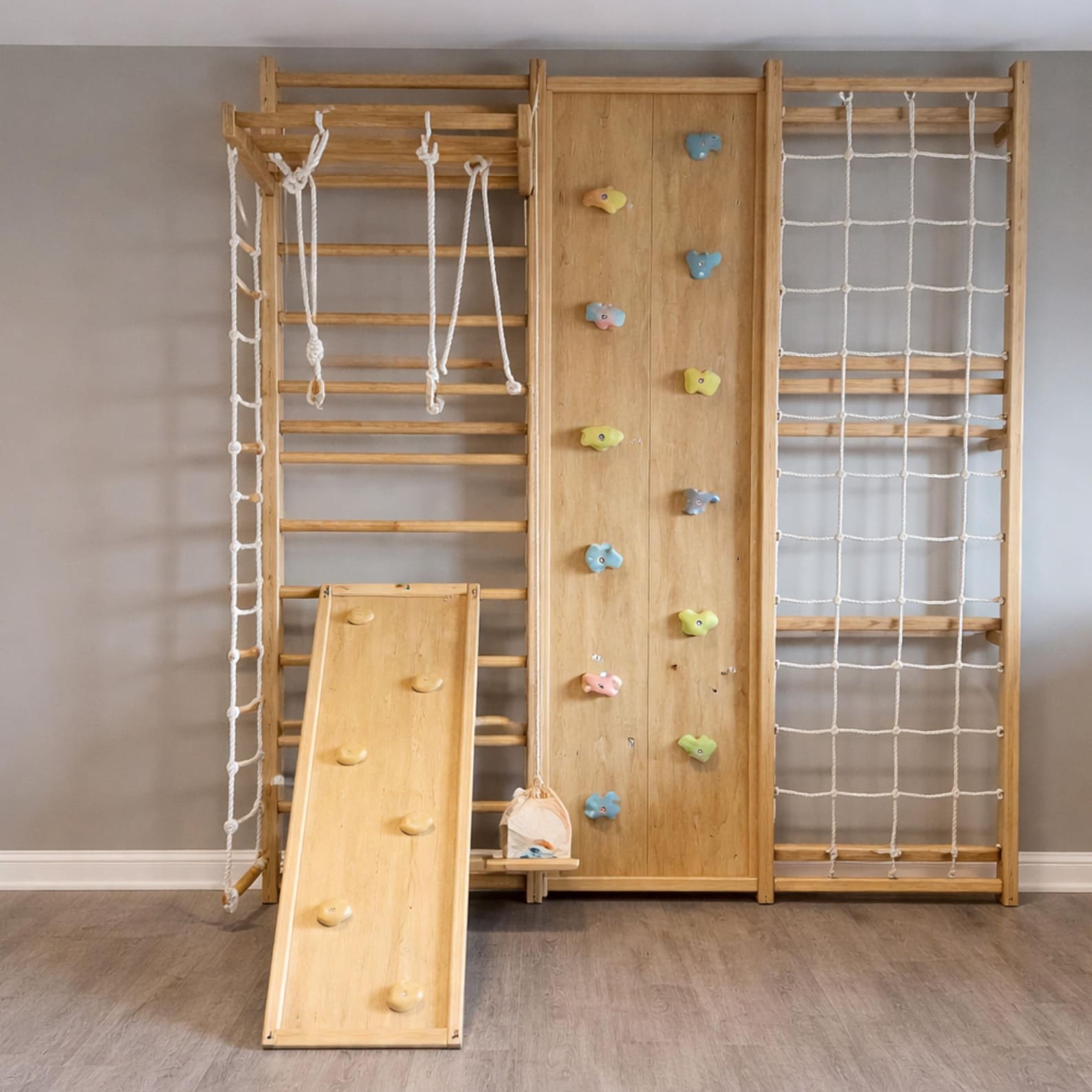 il_1588xN.7741185172_9d1r.jpg Swedish Ladder Wall Gym Set , 9-in-1 Indoor playground for Toddler - Image 1