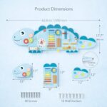 Sensory Play Board Dinosaur Blue Wooden Montessori Toy for Kids - Image 4