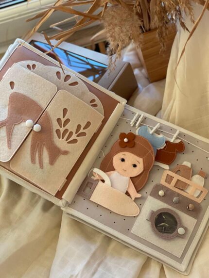 Dollhouse Quiet Book - Felt Activity Book for Kids - Preschool Learning Toys - Montessori Learning - Educational toy gift for kids