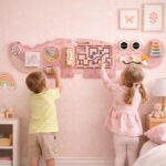 Girls Wooden Toy Pink Montessori Sensory Activity Board