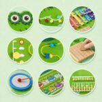 Learning Toy Crocodile Green Wooden Sensory Board for Toddlers - Image 2