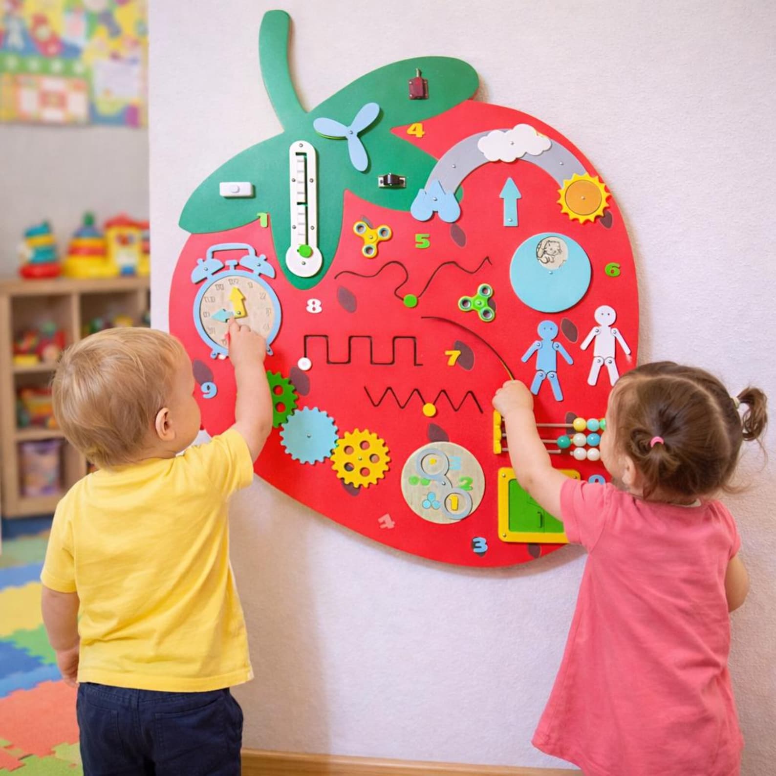 il_1588xN.7779549702_pqu6.jpg Busy Board for Toddlers, Montessori Sensory Activity Board, Wall Mounted Learning Board, Fine Motor Skills Toy, Preschool Educational Toy - Image 1