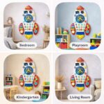 Montessori Busy Board Rocket White Wooden Sensory Wall Toy Toddler Ages 1 to 5 - Image 6