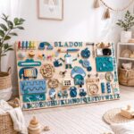 Extra Large Busy Board Personalised – Custom Montessori Sensory Toy for Toddlers (Small to XXL)