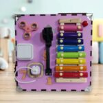 Pink Montessori Busy Cube 30cm – Wooden Activity Cube for Toddlers – Sensory Busy Board Toy - Image 6