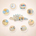 Activity Board Dinosaur Natural Wood Montessori Toy for Kids - Image 2