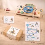 Wooden Montessori Busy Bus Activity Toy: Sensory Learning, Motor Skills Development - Image 6