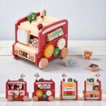 Wooden Montessori Busy Bus Activity Toy: Sensory Learning, Motor Skills Development - Image 2