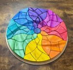 Waldorf & Montessori Rainbow Flower Chunky Wooden Puzzle – 14" Maple Block Set sensory play toy, 3d puzzle, rainbow mandala, sensoryplay - Image 3