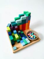 Large Pyramid Wooden Building Blocks 100 Pieces| Montessori Waldorf Open-Ended Play Gift| Birthday Gift - Image 4