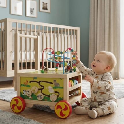 7-in-1 Wooden Montessori Activity Cube | Educational Learning Toy for Toddlers 1+