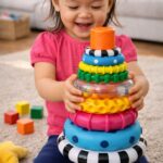 Sassy Stacks of Circles Baby Ring Stacker Toy, STEM Learning, Color Sorting 9-Piece Set - Image 3